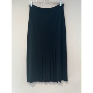 Express Midi Skirt Pleated Double Slit Black Size Small